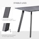 image 3 of HOMCOM Modern Rectangular Dining Table with Metal Legs Indoor, Dark Grey