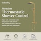 image 2 of Balterley Empire Square Thermostatic Shower Kit with Fixed Head and Adjustable Handset | Copper | Brushed Brass | 1