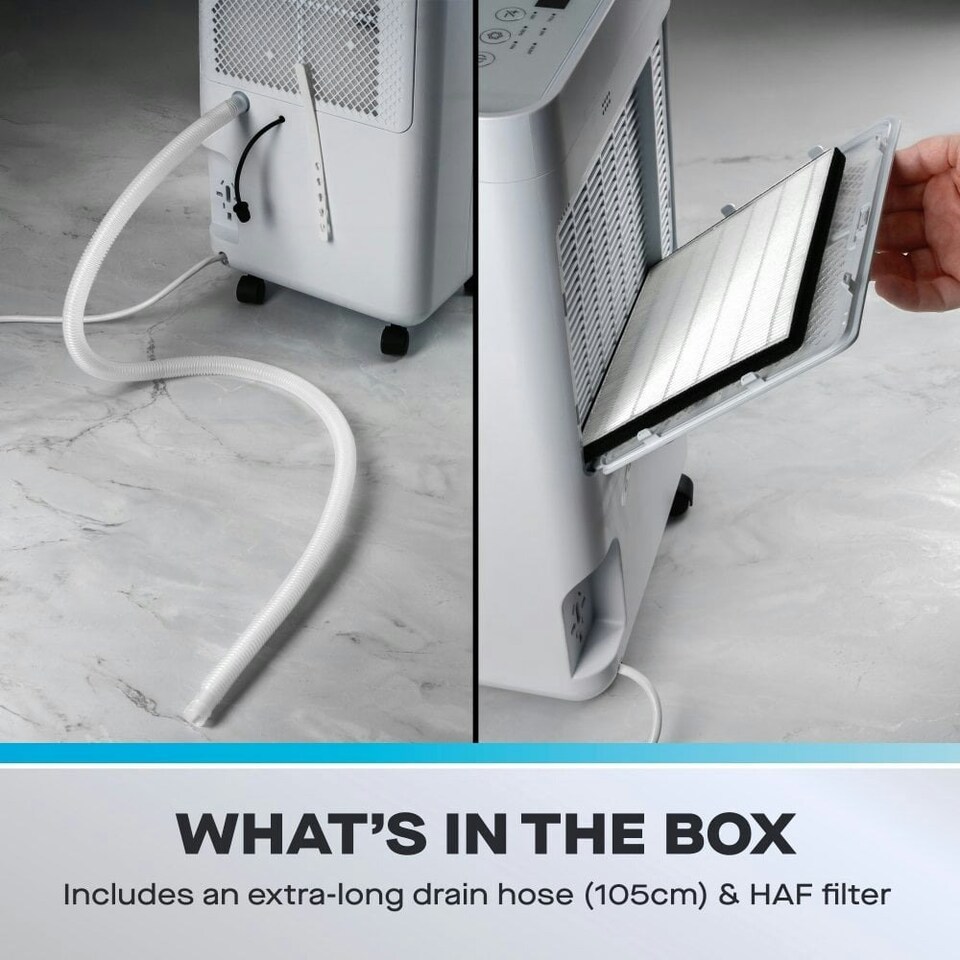 image 1 of 2-in-1 Daewoo 12L Dehumidifier & Air Purifier with Laundry, Quiet & Continuous Drain