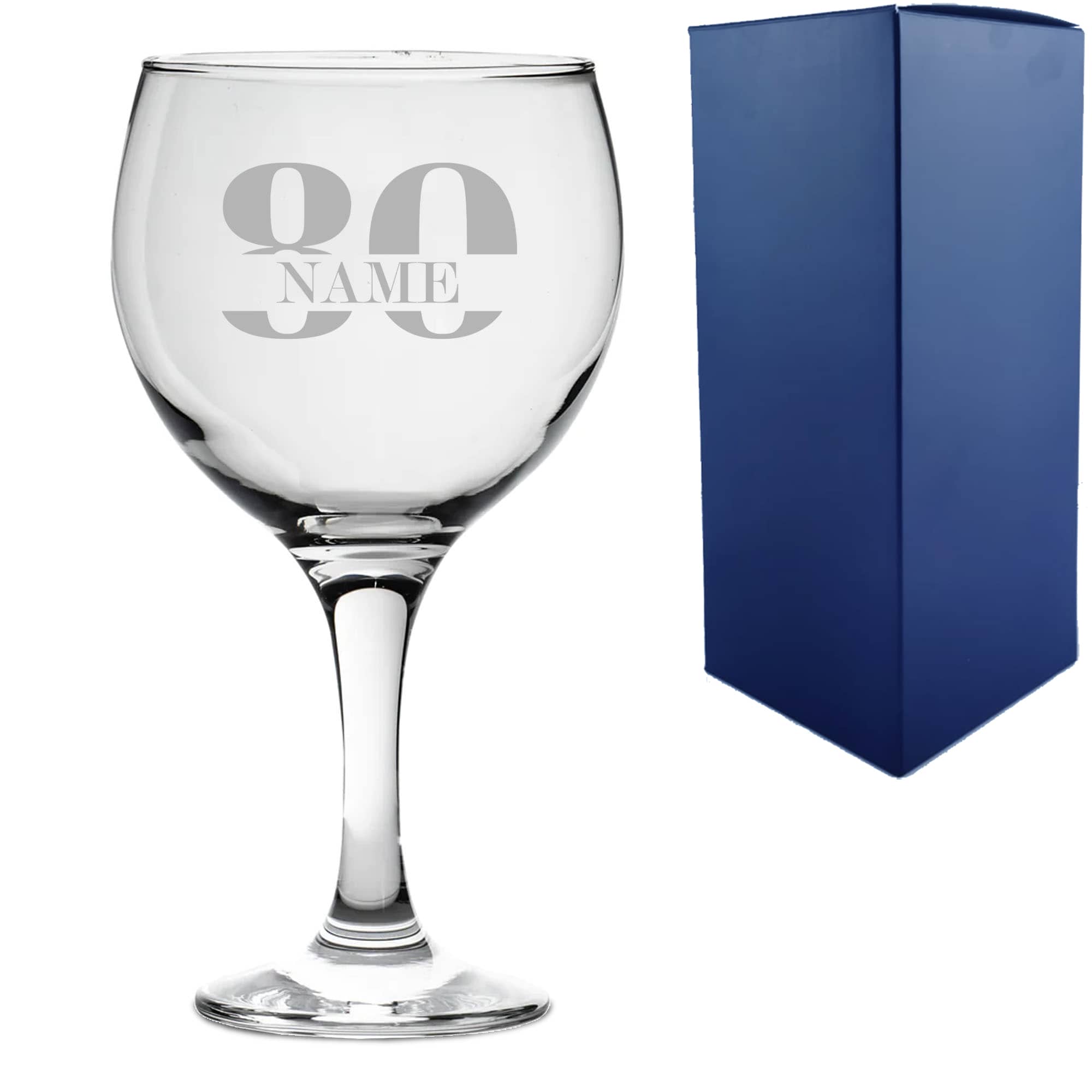 Personalised 80 Design Engraved Gin Balloon Cocktail Glass