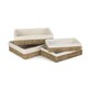 image 1 of Set of 4 Lined Rectangular Seagrass Tray Brown | Brown