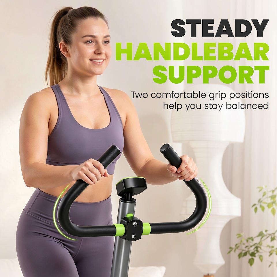 image 1 of HOMCOM Twister Stepper Step Machine with LCD Screen and Handlebars - Grey