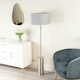 image 2 of ValueLights Lexy Brushed Chrome Rotary Dimmer Switch Floor Lamp with Grey/Chrome Shade Grey