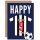 image 1 of Football Strip Kit White Striped Top Age 9 Year Old Child Kids 9th Birthday Card