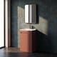 image 2 of Balterley Chartley Contemporary Floor Standing 2 Door Vanity Basin Unit, Minimalist Basin, 500mm, Smoked Red