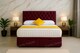 image 1 of Maroon Chesterfield Matching Buttons   Plush Velvet End Lift Ottoman Divan Bed  Set 5ft Kingsize with Headboard & Mattress