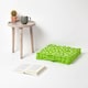 image 2 of Homescapes Cotton Green Stars Floor Cushion - 50 x 50 cm | Green | 50 x 50 cm