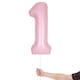image 2 of Matte Lovely Pink Number 1 Helium Foil Giant Balloon 86cm / 34 in | Pink