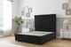 image 1 of Sloomy Kansas Black Plush Divan Bed Base 2 Drawers Same Side With 26 Inch Strutted Headboard | Black | Black | Single | 1