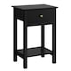 image 1 of Yaheetech Bedside Table  with Drawer Black