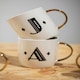 image 4 of Interiors By Premier Diamond Deco J Letter Monogram Mug,Reusable Coffee Cup,White Glazed Travel Mug,Gold Finish Personalized Cup