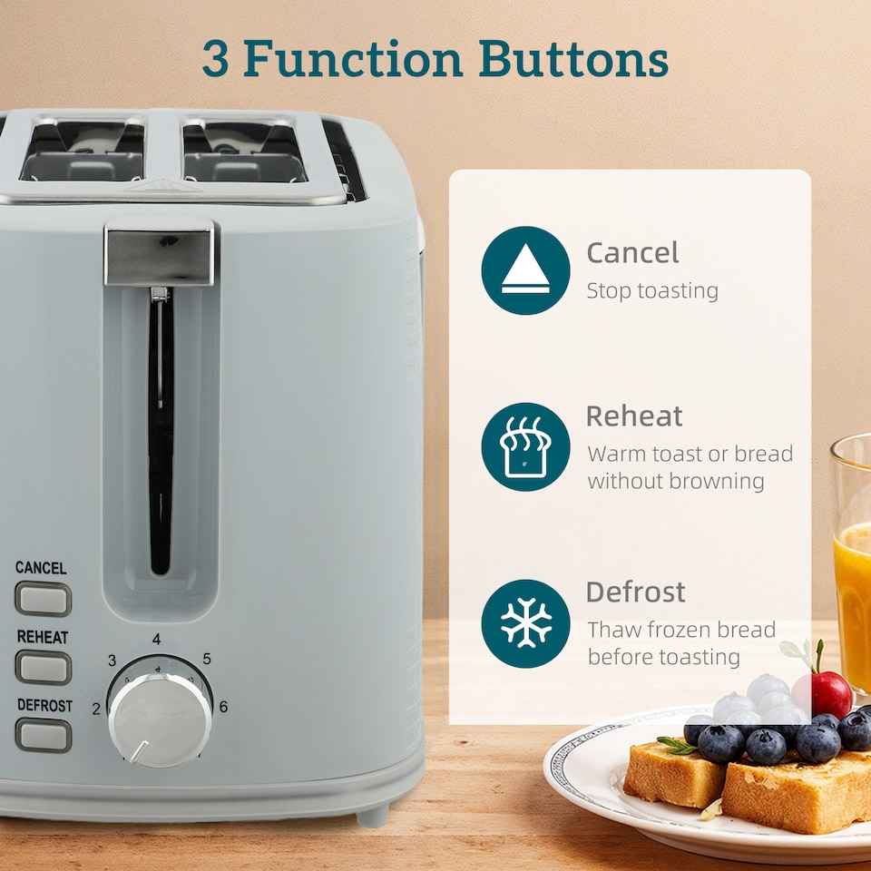 image 1 of HOMCOM Rapid Boil Kettle and Toaster Set Crumb Tray, 1.7L 3000W | Grey