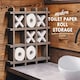 image 1 of NOVECRAFTO Tic Tac Toe Wall Mounted Toilet Paper Holder – Handmade Xs and Os Noughts and Crosses Toilet Roll Storage Rack