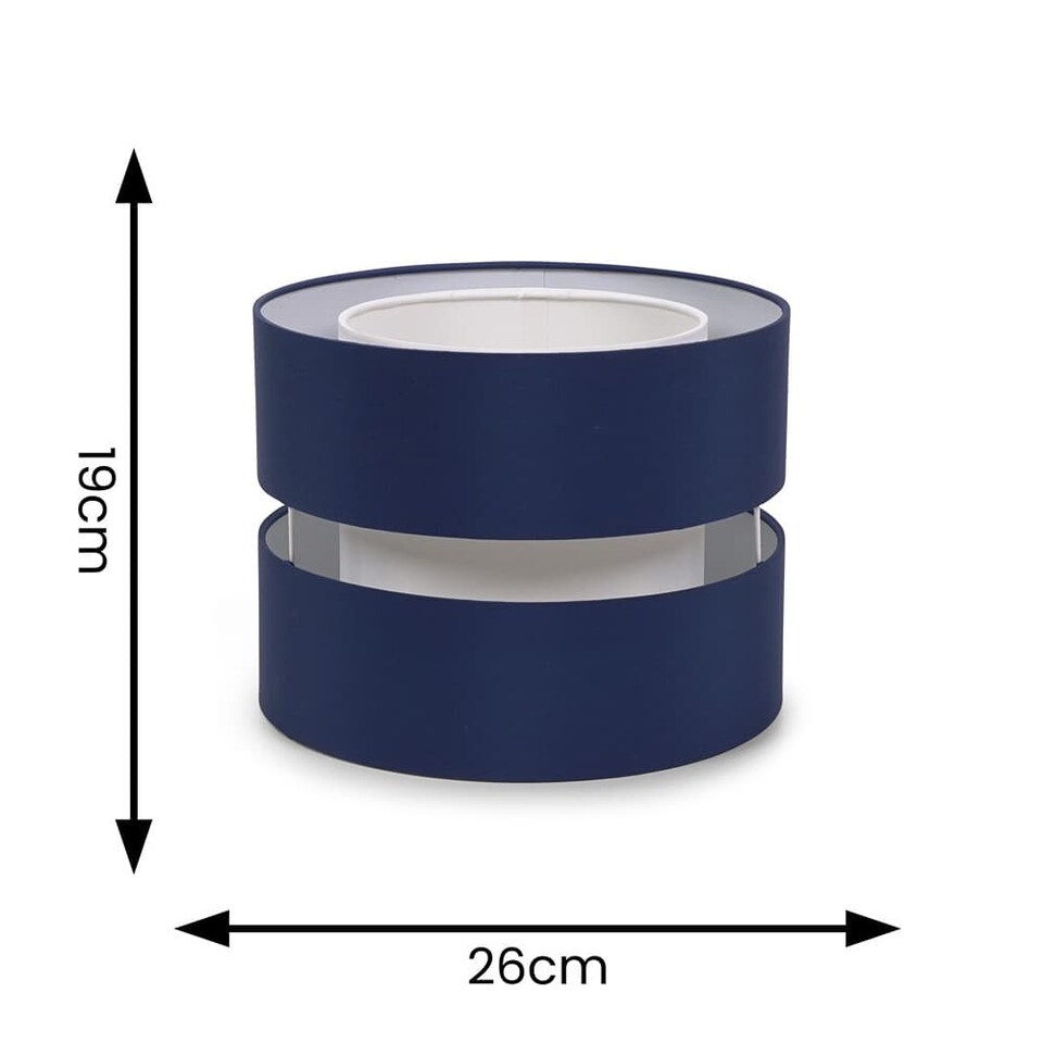 image 1 of ValueLights Sophia Pair of Small Navy 2 Tier Ceiling Light Shades | Blue