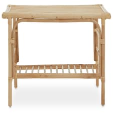 Interiors by Premier Elegant Rattan Rectangular Coffee Table With Glass Top, Versatile Cane Furniture, Sturdy Outdoor Table Cream