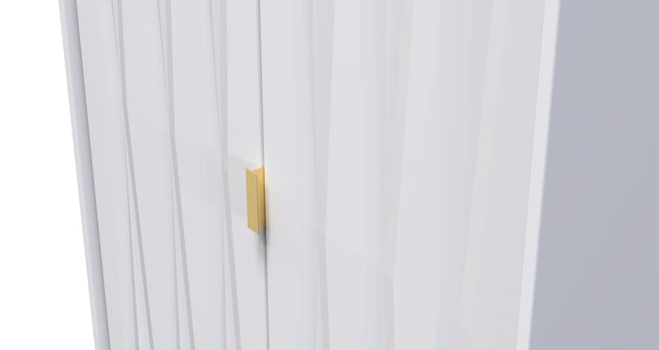 image 1 of Dallas Tall Double Wardrobe in White Matt (Ready Assembled) | White | White Matt