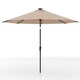 image 1 of COSTWAY 290 cm Solar Patio Parasol Umbrella 96 LED Lights Coffee Brown