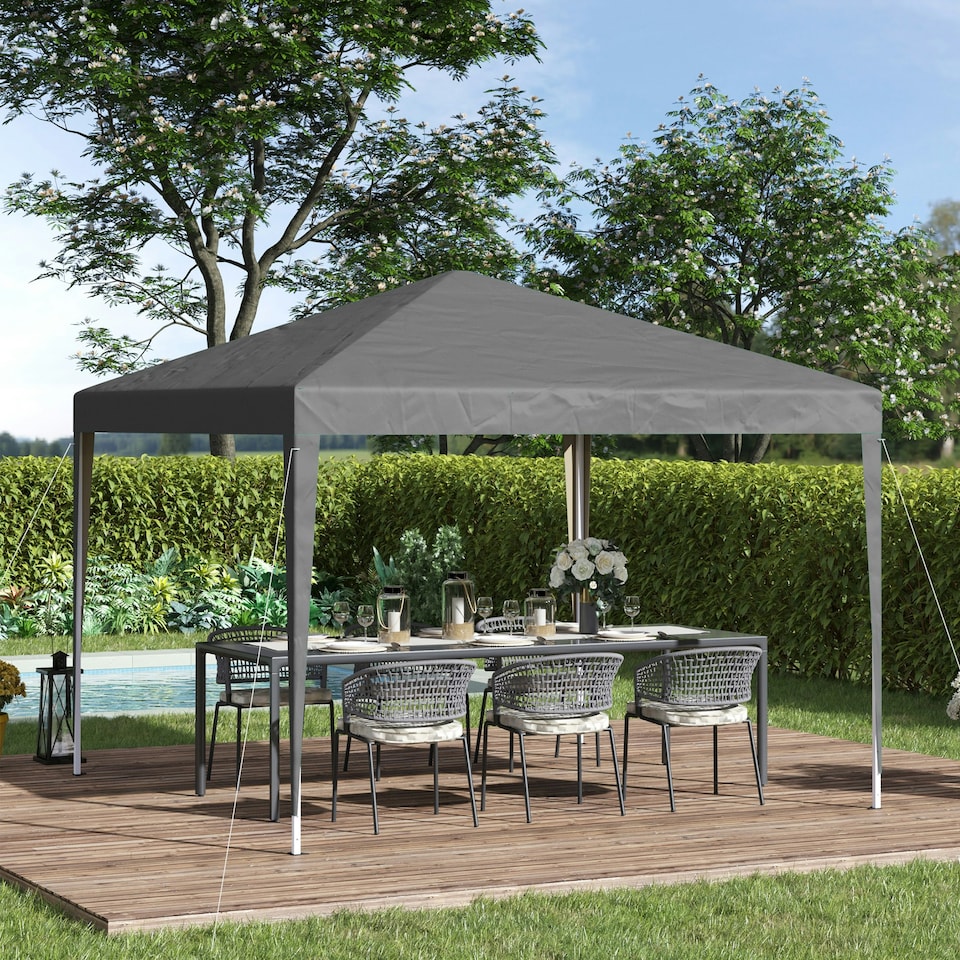 image 1 of Outsunny 3 x 3 m Garden Pop Up Gazebo Marquee Party Tent Wedding Canopy Grey