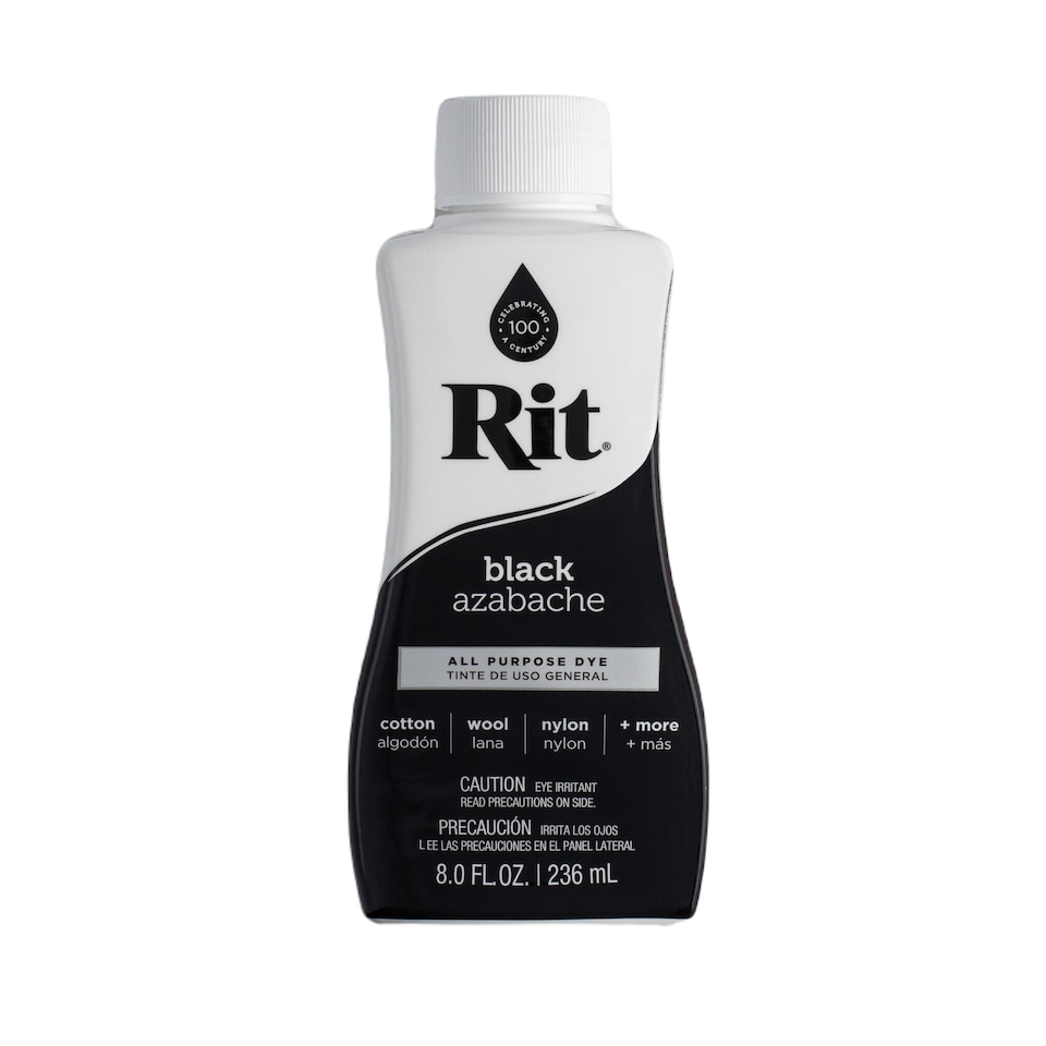 image 1 of Rit All Purpose Liquid Dye - High Pigment Fabric Colouring Dyes 8oz | Black | Black