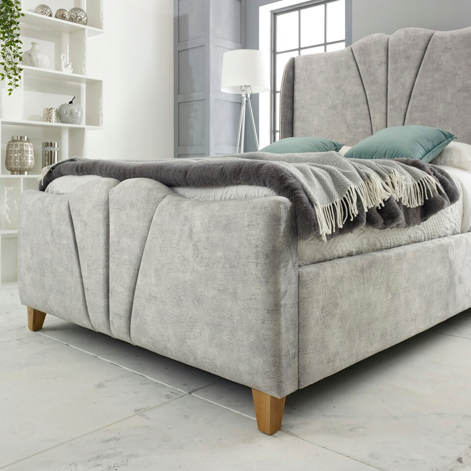 image 1 of Artrek Marble King Bed Frame - Silver