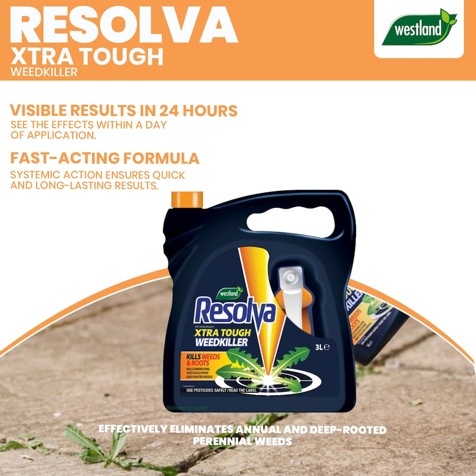 image 1 of Resolva Pro Xtra Tough Weed Killer 3L Ready to Use Fast-Acting Herbicide for Weeds Brambles & Tough Vegetation Visible Results in Hours | Yellow