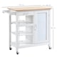 image 3 of HOMCOM Kitchen Cart on Wheels Trolley with Embossed Door Panel, Drawer, White
