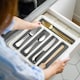 image 7 of Plastic Kitchen Cutlery Tray Organiser Rack Holder Drawer Insert Tidy Storage Grey