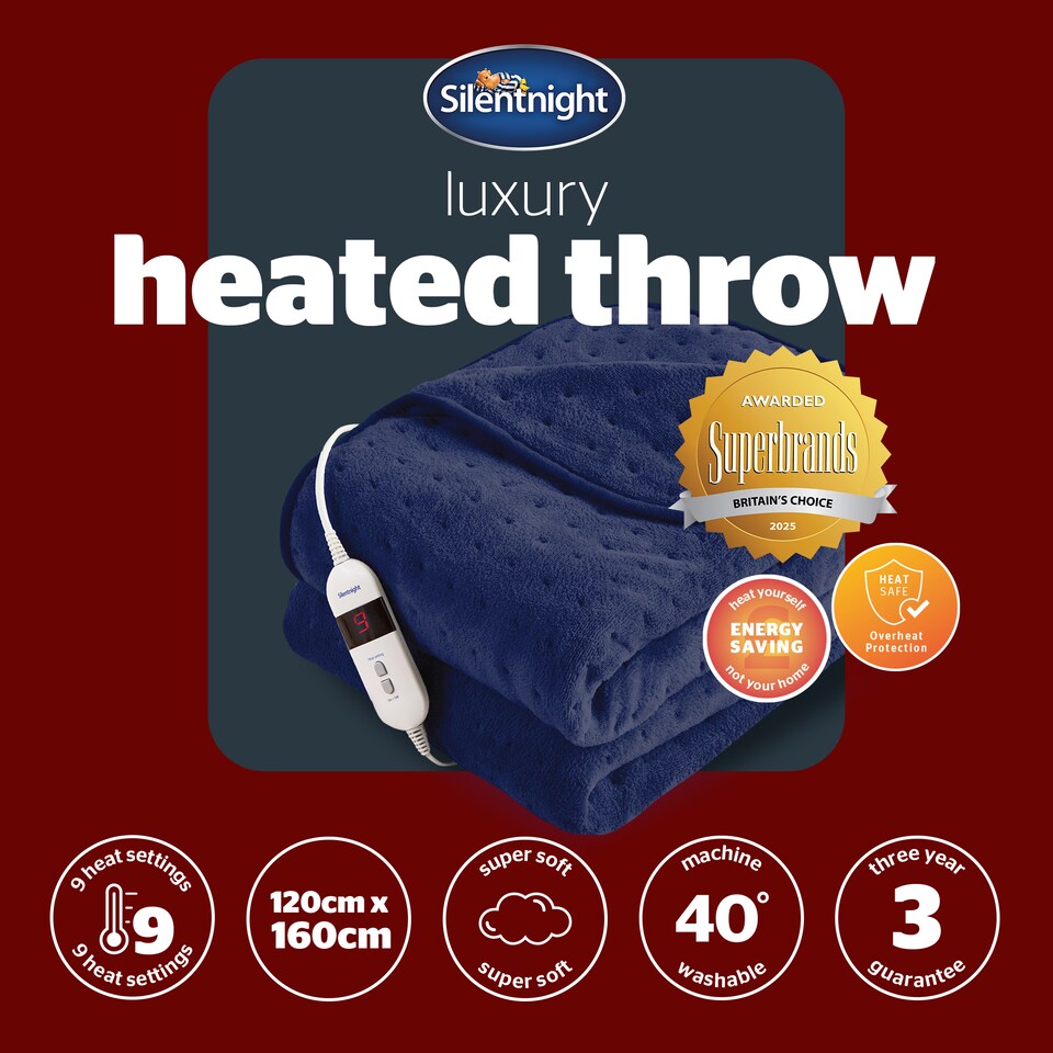 image 1 of Silentnight Comfort Control Heated Throw Fleece Electric Blanket Fast Heat Up
