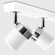 image 6 of ValueLights 4 Way Straight Bar Ceiling Spotlight Fitting in a Gloss White Finish - Complete 5w GU10 LED Bulbs 3000K Warm White