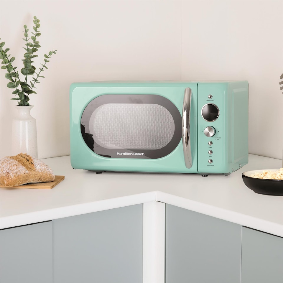 image 1 of Hamilton Beach 20L Retro Mint Microwave