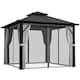 image 1 of Outsunny 3x3m Polycarbonate Hardtop Gazebo, Alum Frame, Grey