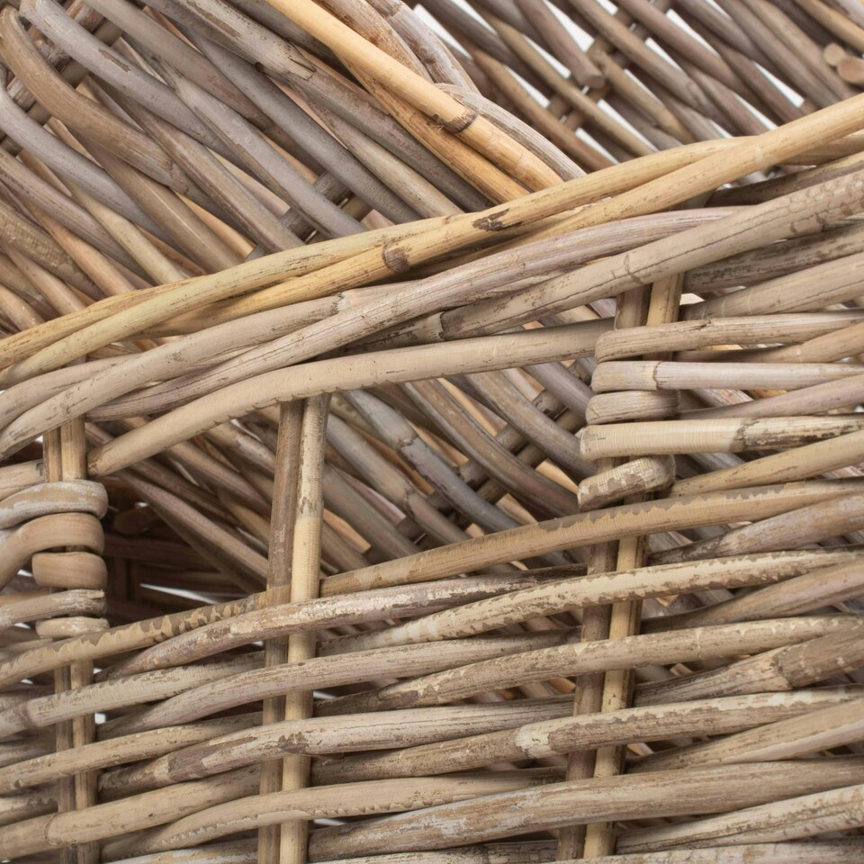 image 1 of Shallow Kubu Grey Rattan Rectangular Basket Set 4 Grey