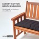 image 2 of Homescapes Garden Bench Cushion Luxury 3 Seater 100% Cotton Indoor Outdoor Seat Pad Black | 143 x 48 cm