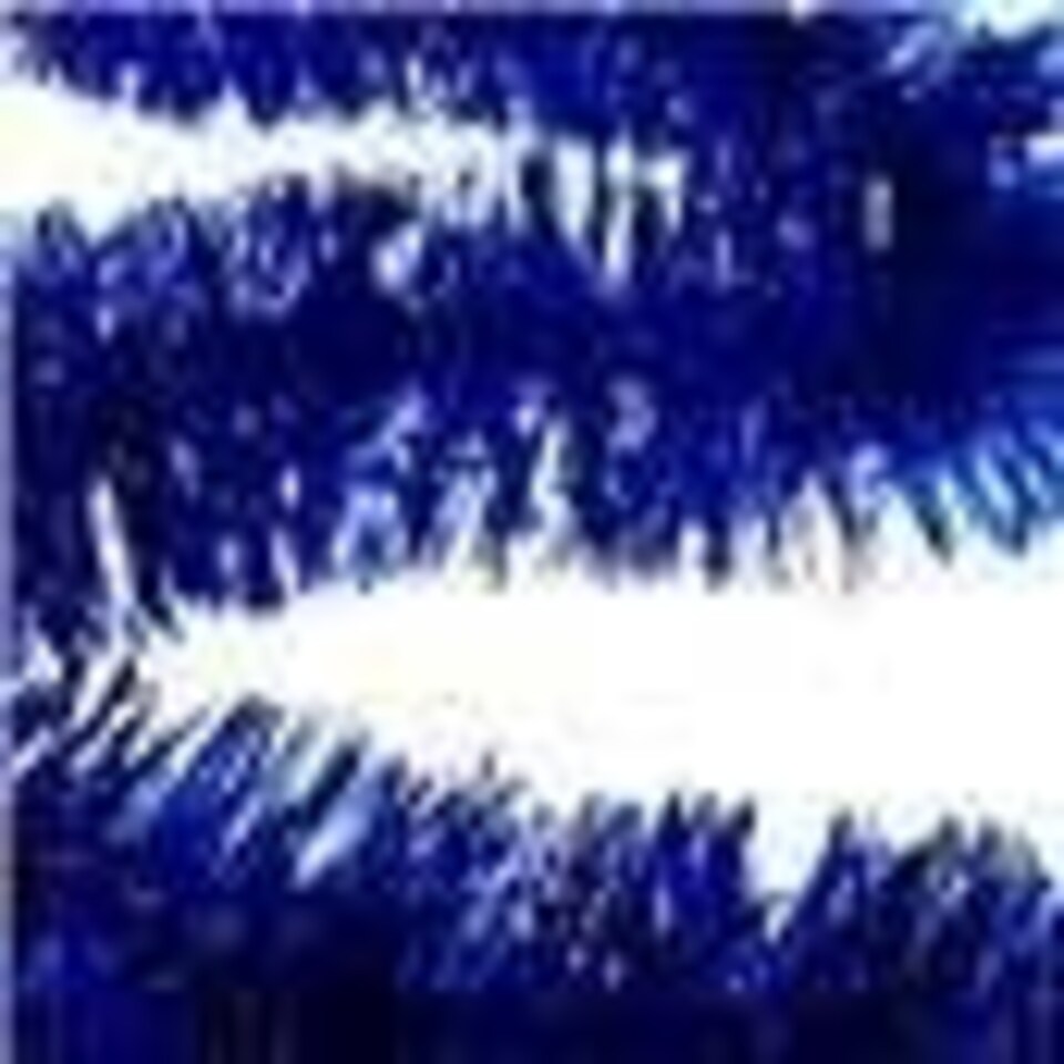 image 1 of 16 Blue Tinsel Tree Decorations - 1.8m