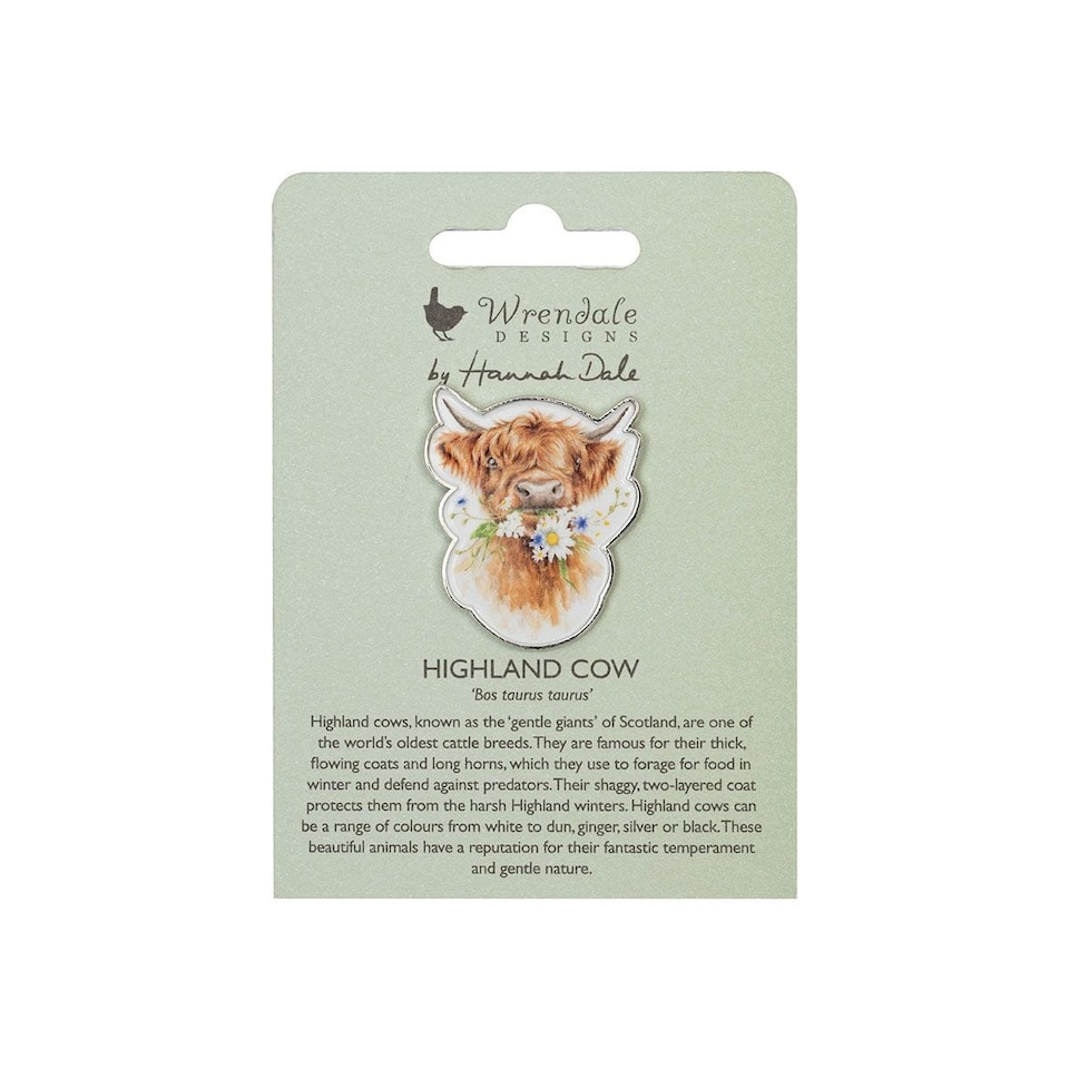 image 1 of Wrendale Designs Highland Cow Pin Badge
