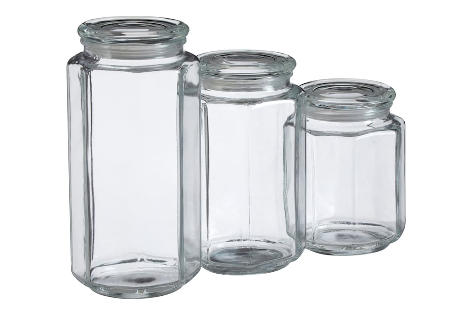 image 1 of Interiors by Premier Glass Storage Jar – 1040ml, Clear Glass with Airtight Clip-Top Lid, Perfect for Storing Tea