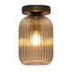 image 2 of Batley - Clear Ribbed Glass Antique Brass Ceiling Light Fitting