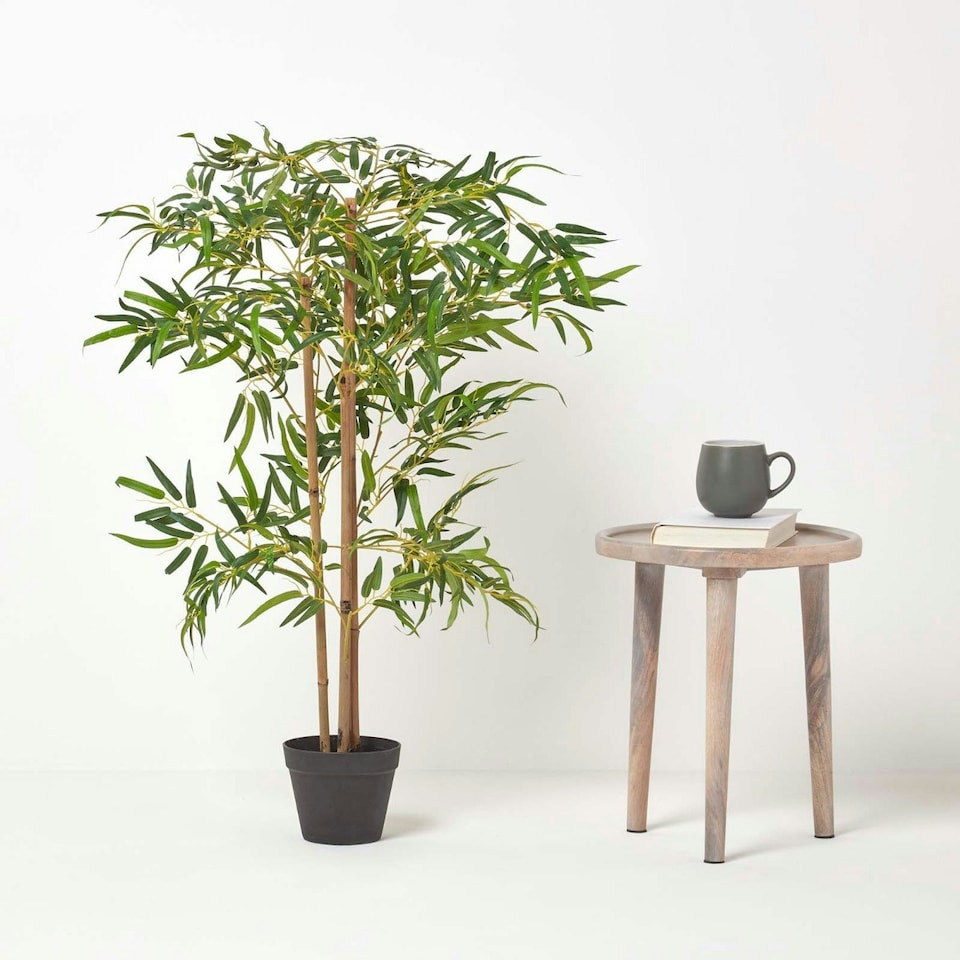image 1 of Homescapes Tall Artificial Bamboo Tree in Black Pot