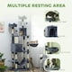 image 4 of PawHut 206cm Cat Tree with Scratching Posts Beds Condos Hammocks, Dark Grey