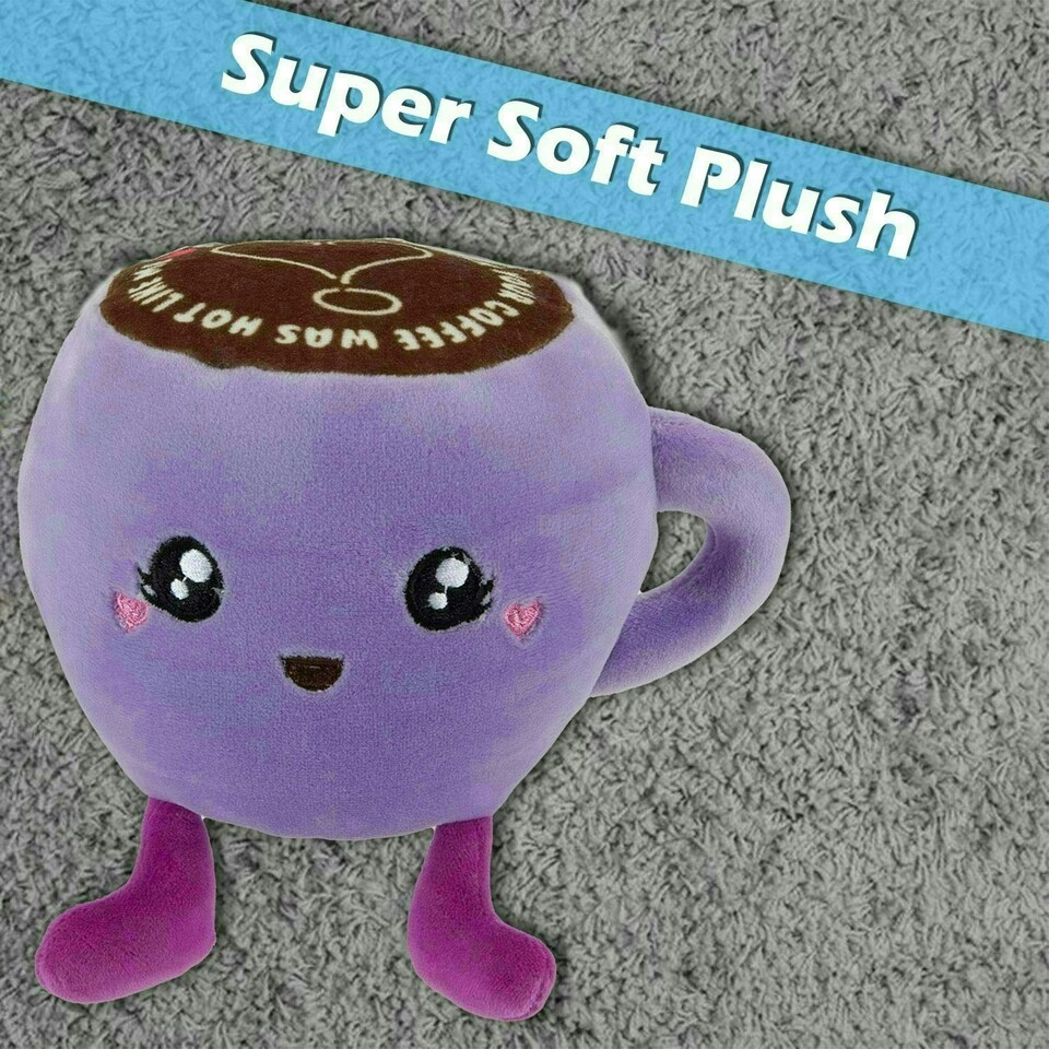 image 1 of Cappuccino Soft Toy Cute Plushie Huggable Cuddly Stuffed Toy 13cm Lilac
