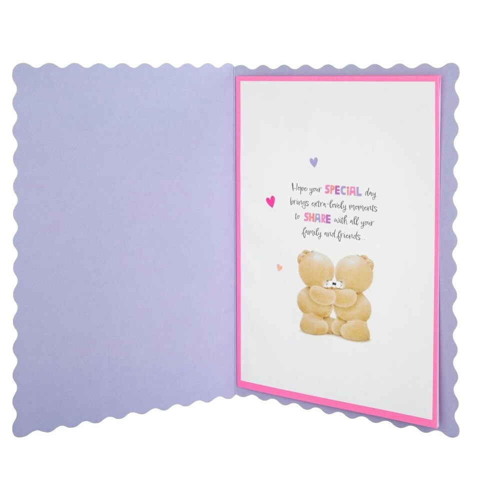 image 1 of Cute Forever Friends Bears Design Couple Wedding Congratulations Card