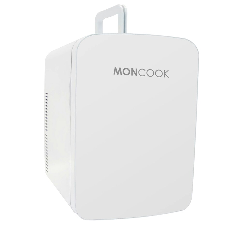 image 1 of MONCOOK Mini Fridge For Bedrooms - Small, Portable & Quiet - Glass Door Mini Fridge For Skincare, Food & Drinks - Cooling & Warming Function - 15L Grey