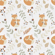 Forest Foxes Wallpaper in Warm Tones | Orange | Warm Tones