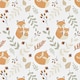 image 1 of Forest Foxes Wallpaper in Warm Tones | Orange | Warm Tones
