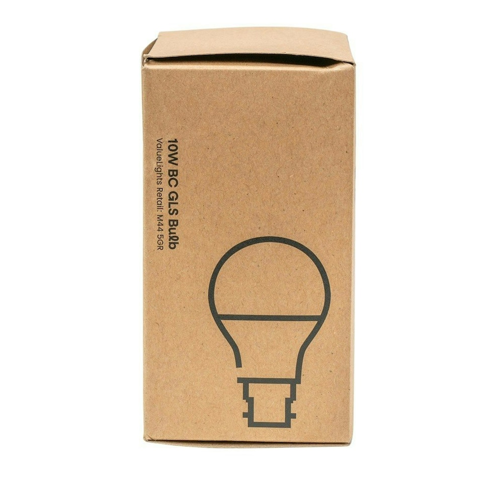 image 1 of ValueLights 2 Pack B22 White Plastic GLS LED 10W Cool White 6500K 800lm Light Bulb