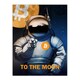 image 3 of Bitcoin Moon Crypto Astronaut Satoshi Man Black Framed Wall Art Print A4