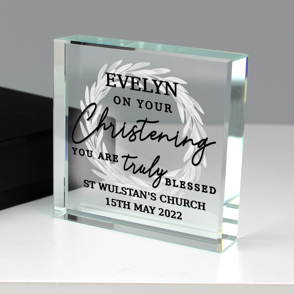 image 1 of Personalised 'Truly Blessed' Crystal Token Clear | One Size