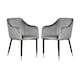image 9 of Set of 2 Verona Velvet Dining Chairs with Quilted Back & Black Legs - Modern Accent Chair with Silver Foot Tips | Black