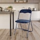 image 2 of 6 Pc Folding Lightweight Chair Set Portable Metal Frame PVC Velvet Ribcord Seats | Multi | Blue Ribcord
