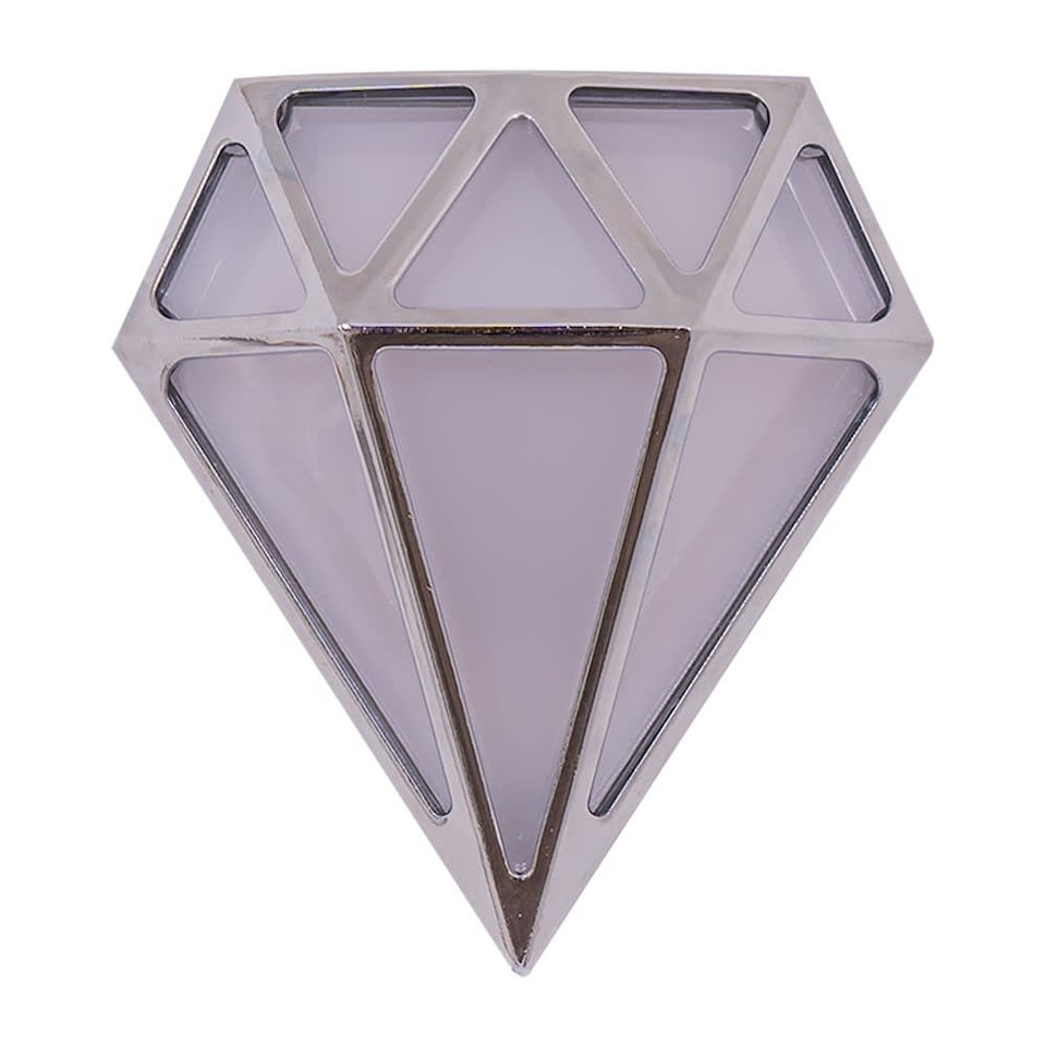 image 1 of ValueLights Diamond Chrome IP44 Rated Bathroom Frosted Integrated LED Wall Light